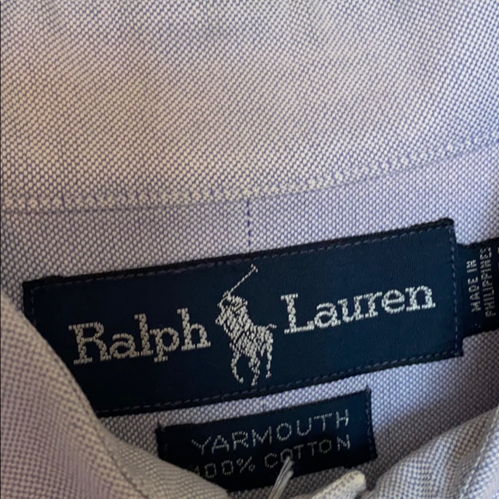 Ralph Lauren Blue Buttondown 16.5 33 Dress Shirt - Picture 4 of 5